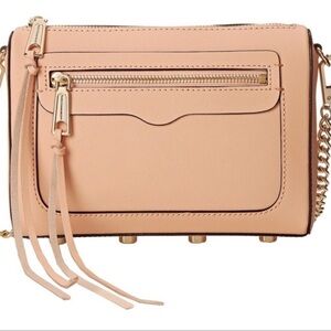 Rebecca Minkoff Pink Leather Avery Crossbody Bag with Silver Hardware